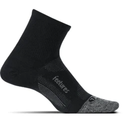 Feetures Elite Ultra Light Quarter Socks -Shoes Shop Elite Quarter Ultra Light Black side view