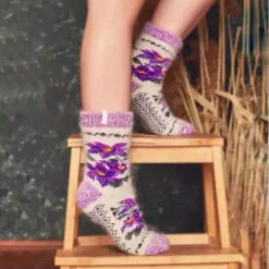 Siberia Spirit Winter Violets Crew Socks -Shoes Shop Violet flowers crew home socks 720x dfd5c8e3 23d1 465f b02e 2607b57ebb35