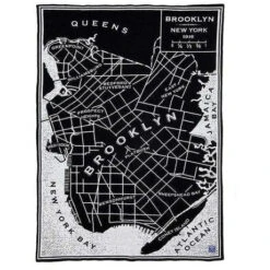 Faribault Mill Brooklyn Map Wool Throw